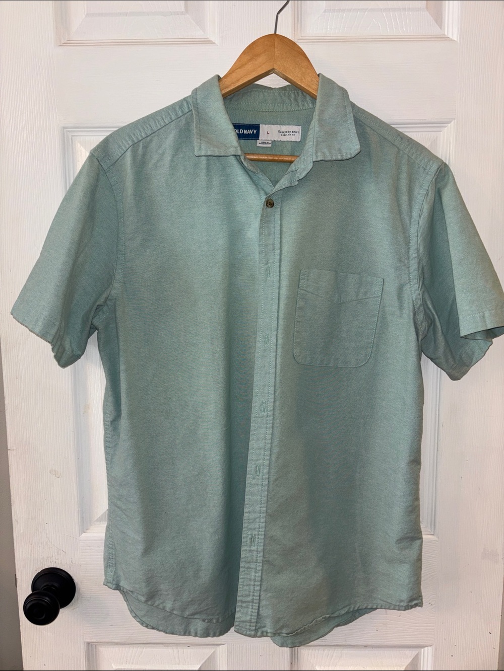 Old Navy Men's Short-Sleeve Button-Down Shirt - Seafoam Green